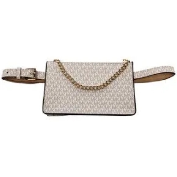 Micheal Kors Stylish Cream with brown trim Belt Bag size M. - Picture 1 of 5